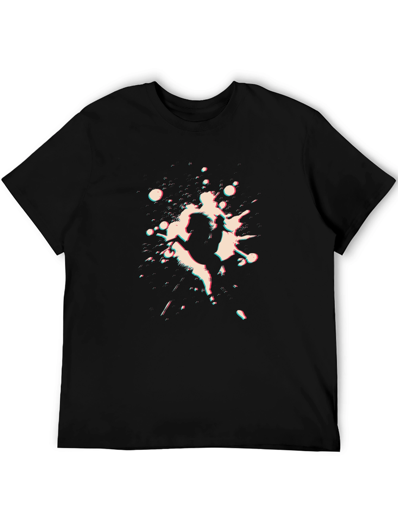 Mens Black Graphic Tee - Unique Horse Design