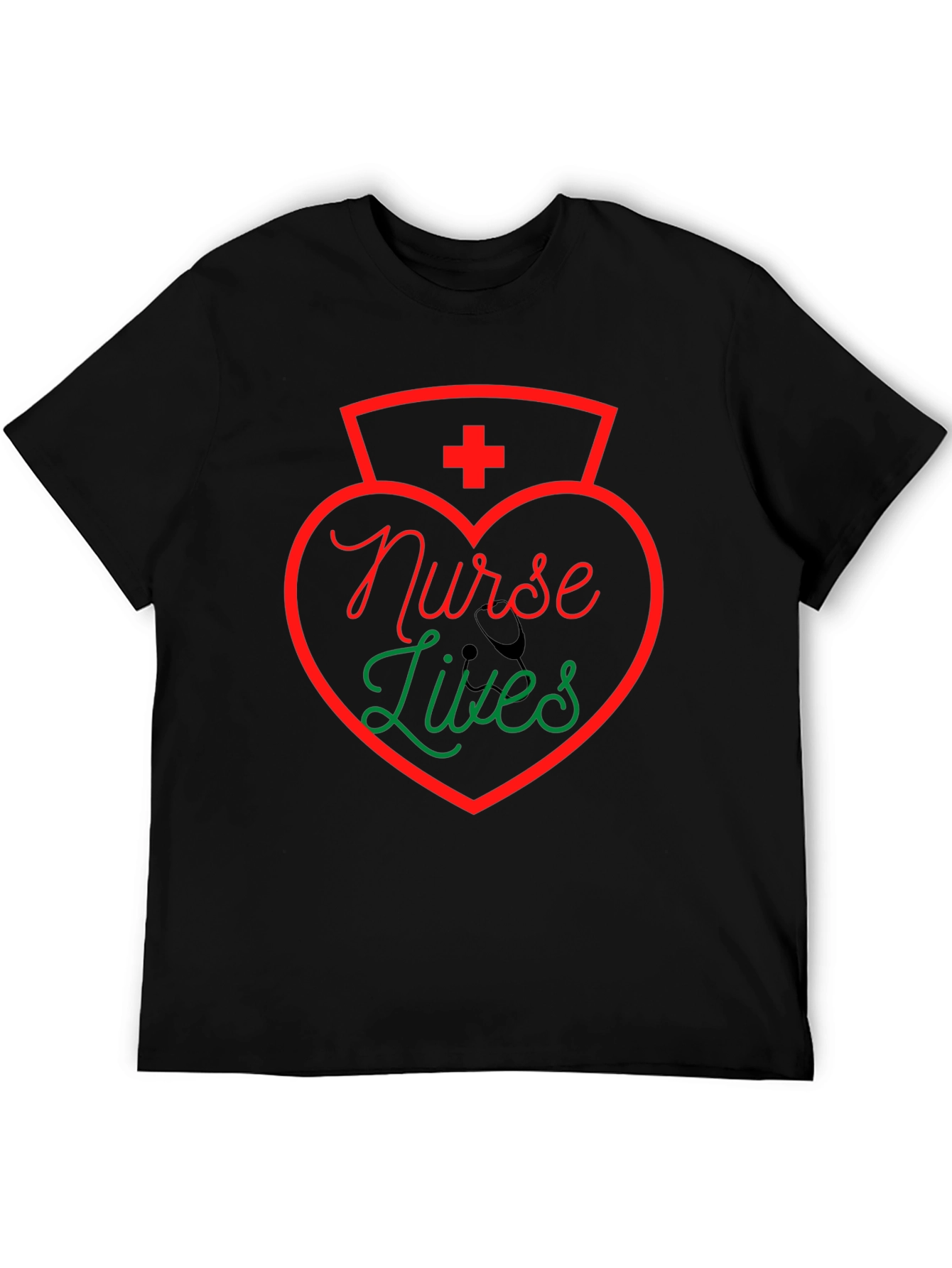Nurse Lives Graphic T-Shirt - Black