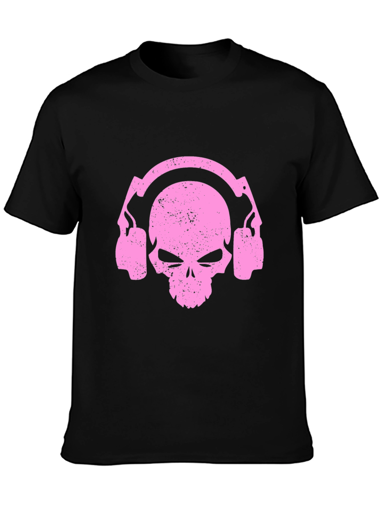 Skull Headphones Graphic T-Shirt - Black