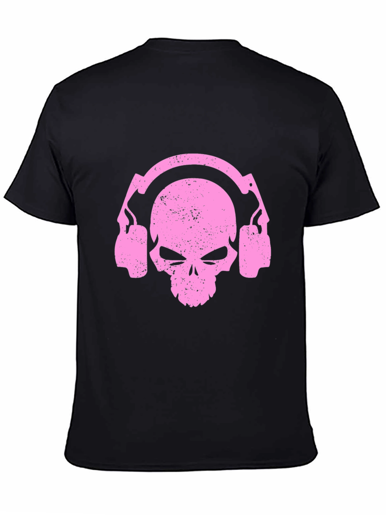 Skull Headphones Graphic T-Shirt - Black