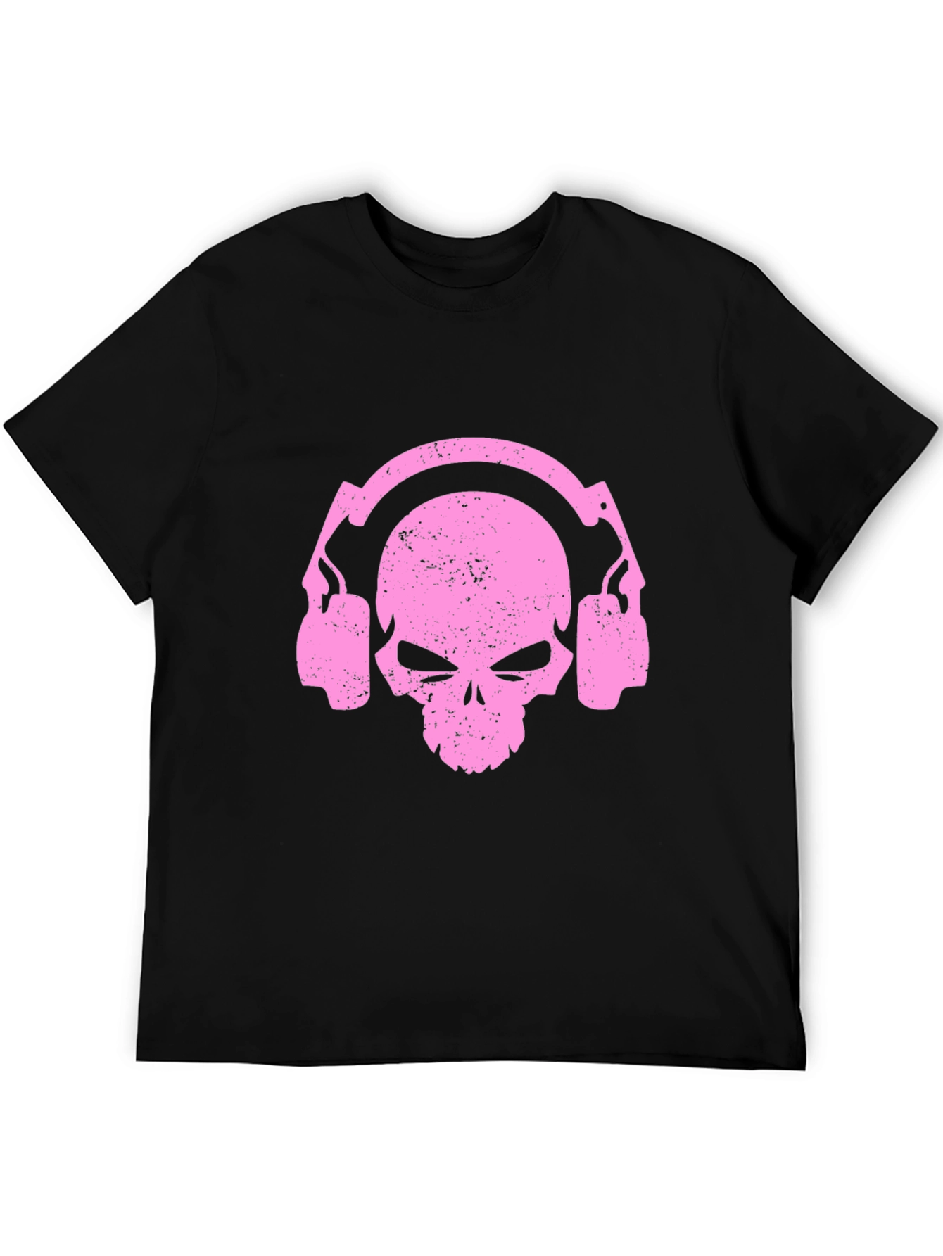 Skull Headphones Graphic T-Shirt - Black