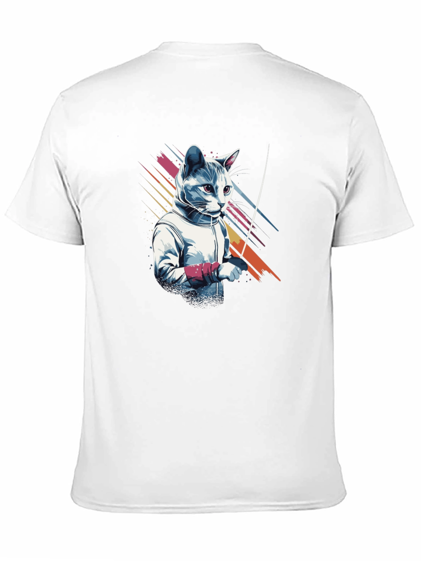 Fencing Cat Graphic T-Shirt
