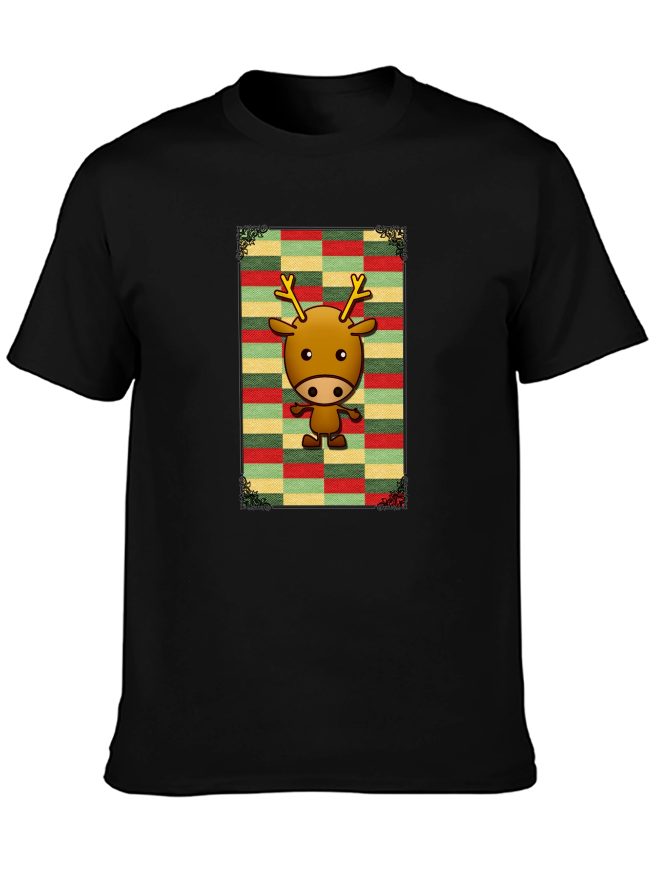 Festive Reindeer Graphic Tee - Holiday Style