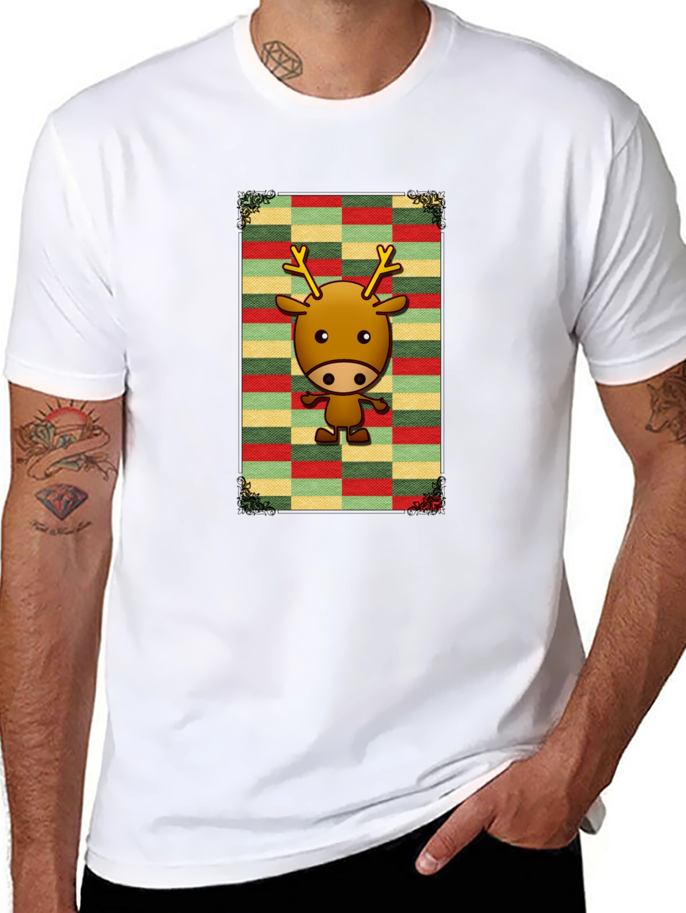 Festive Reindeer Graphic Tee - Holiday Style