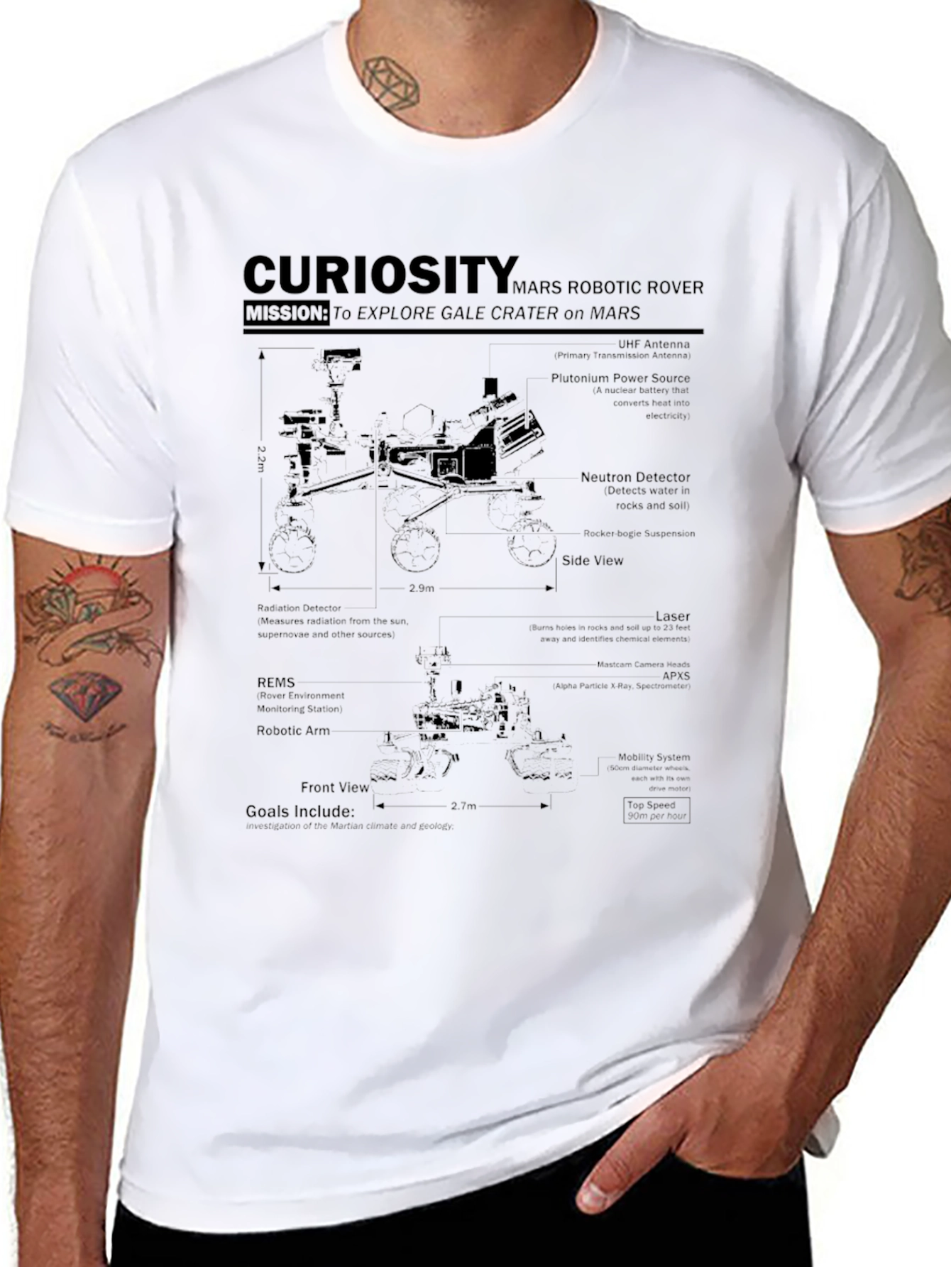 Curiosity Mars Robotic Rover Graphic T-Shirt