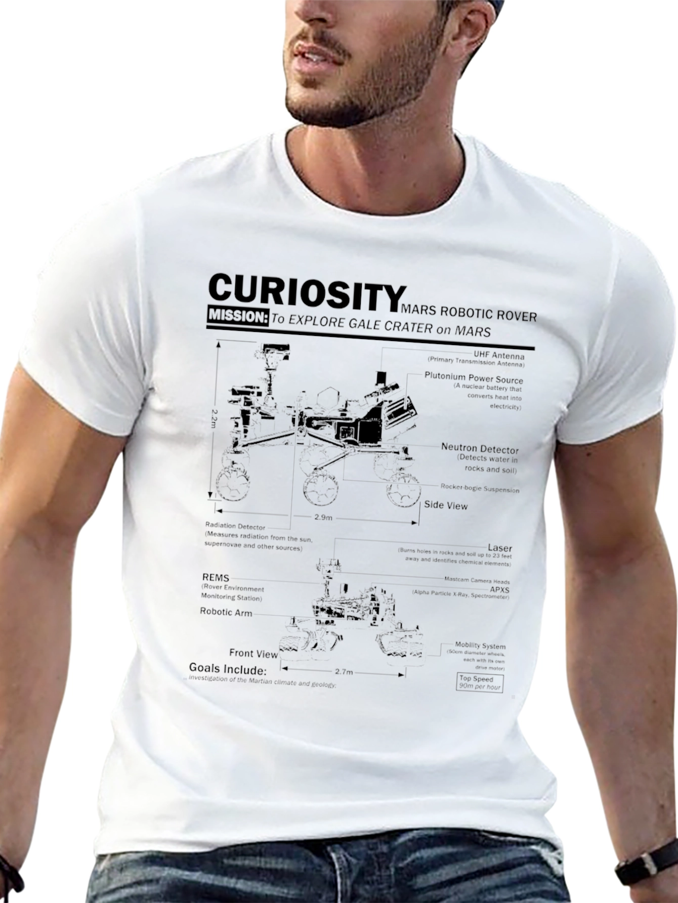 Curiosity Mars Robotic Rover Graphic T-Shirt