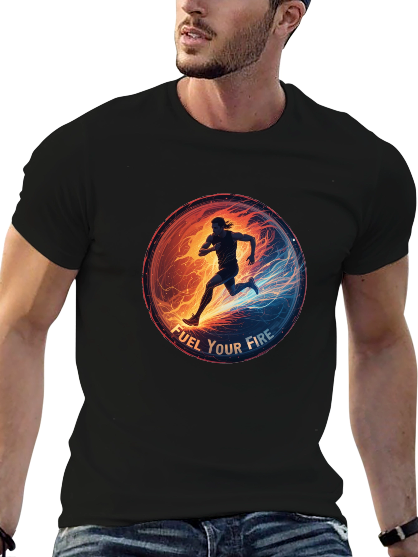 Fuel Your Fire Running Graphic Tee - Black