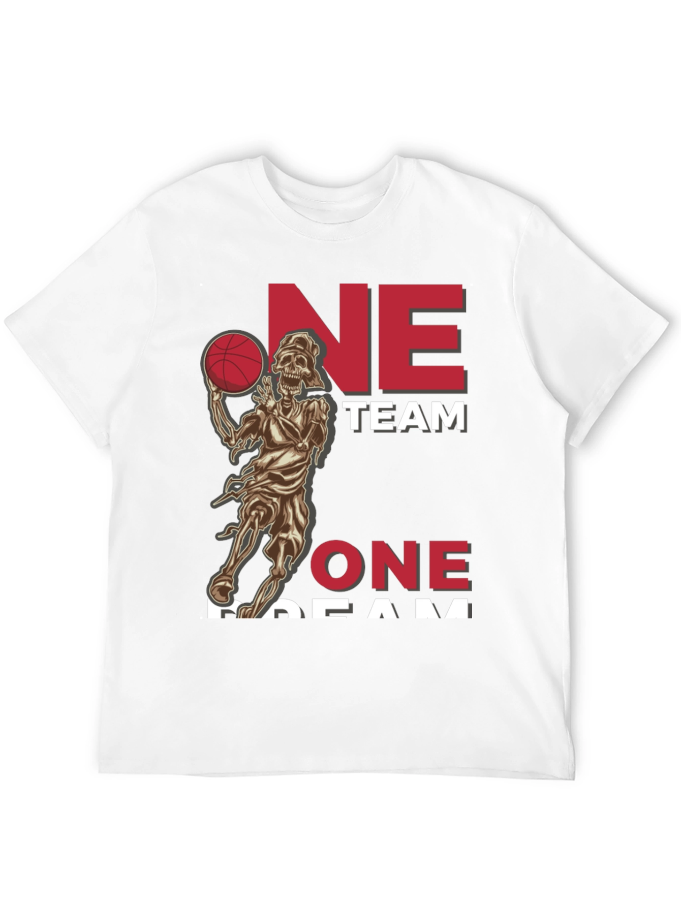 One Team One Dream Basketball Skeleton T-Shirt