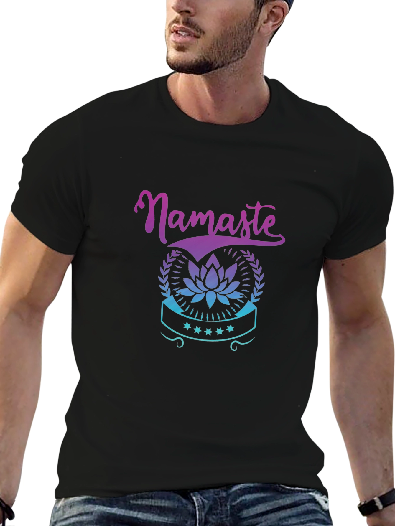 Namaste Lotus Graphic Tee - Black T-Shirt