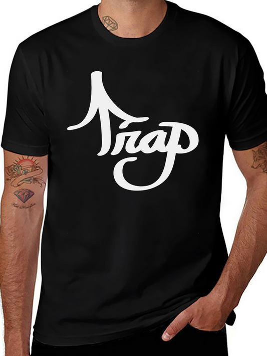 Trap Graphic T-Shirt - Short Sleeve Crew Neck Tee