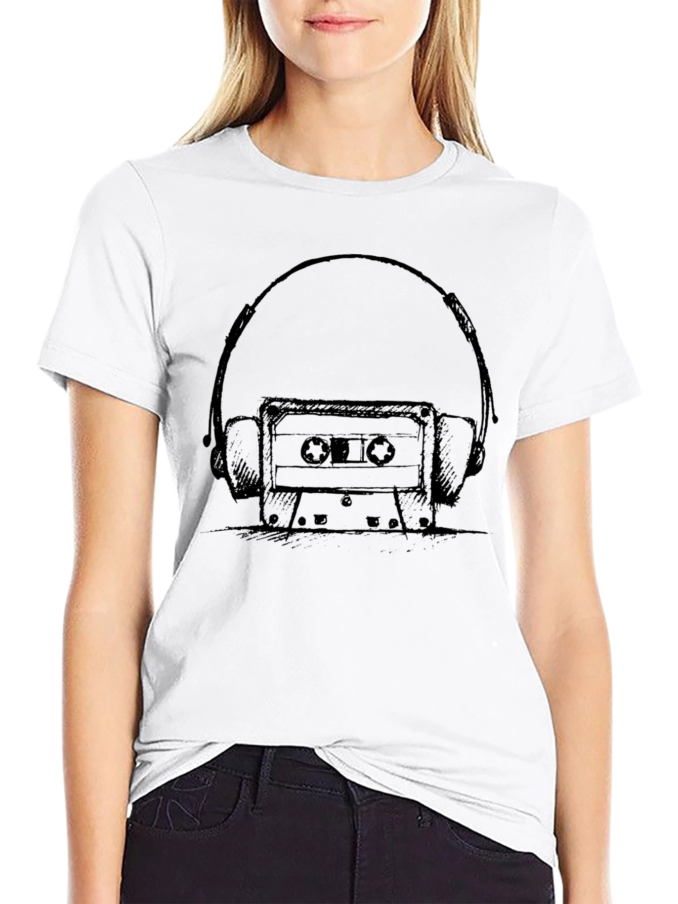 Retro Music T-Shirt: Cassette & Headphones Graphic Tee