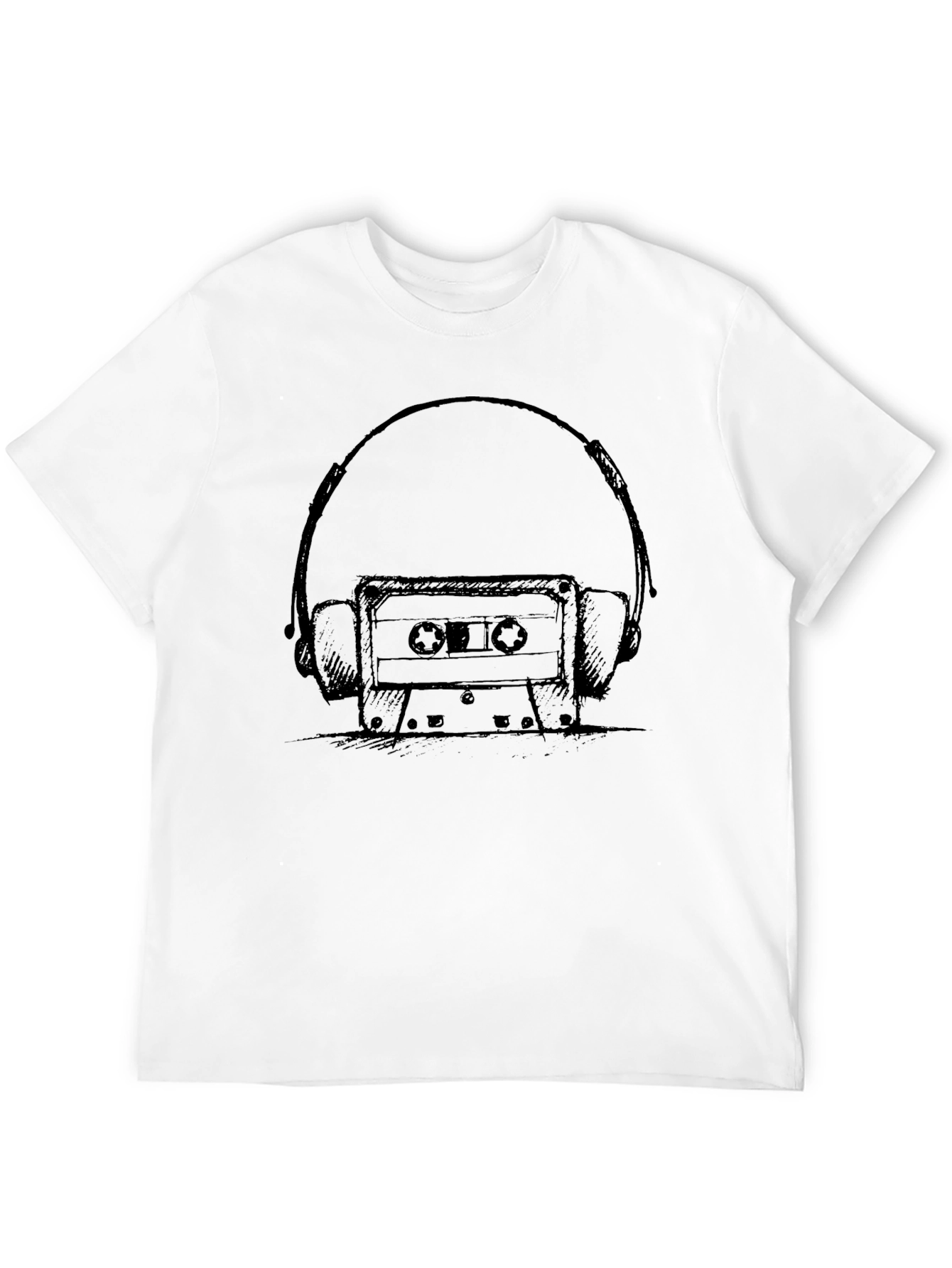 Retro Music T-Shirt: Cassette & Headphones Graphic Tee