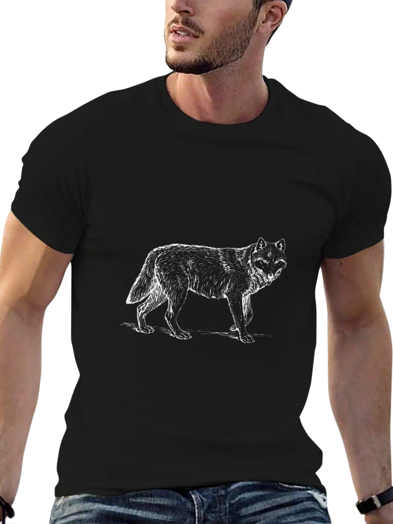 Black Wolf Graphic Tee - Mens Short Sleeve
