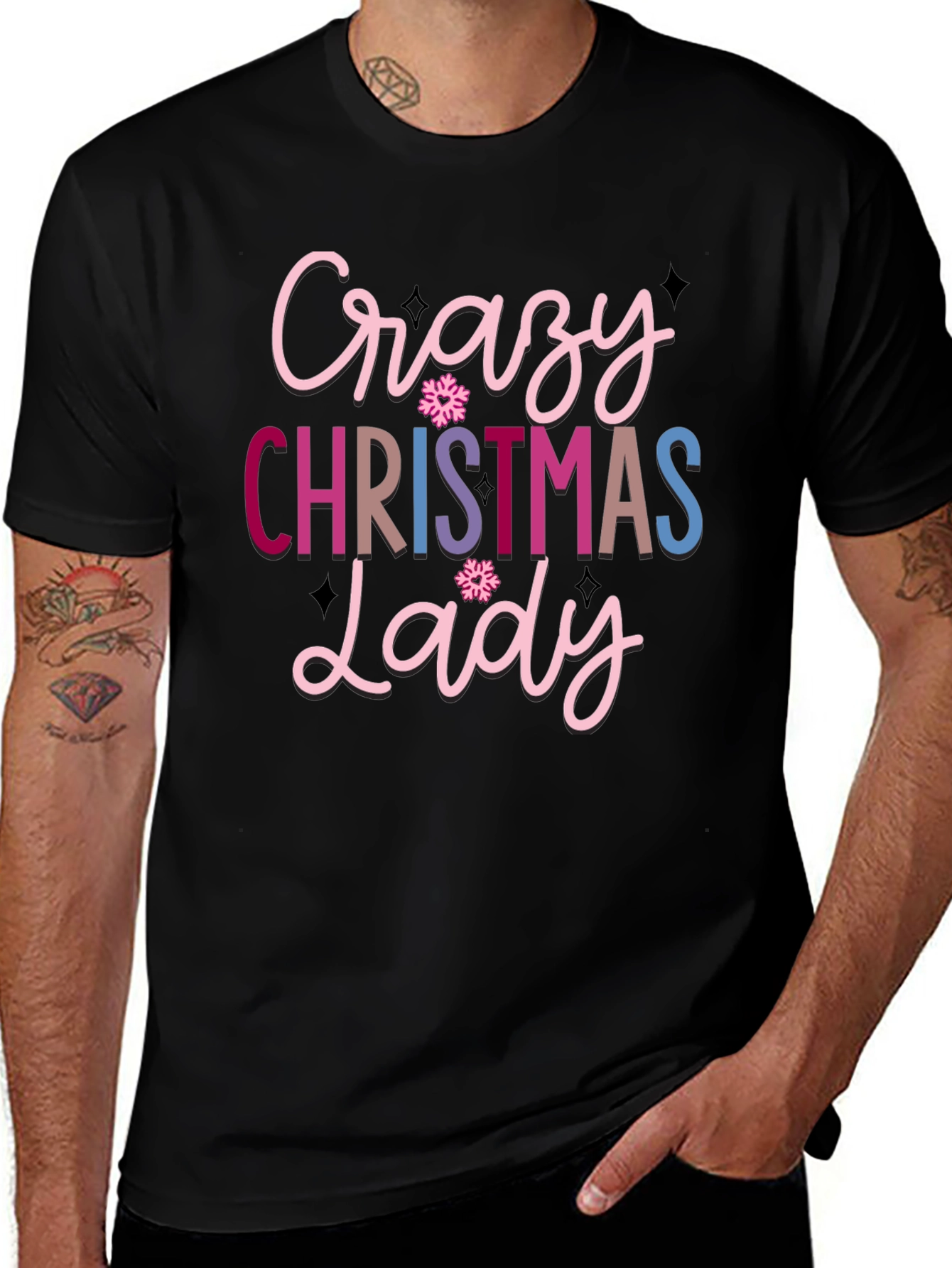 Crazy Christmas Lady Graphic Tee