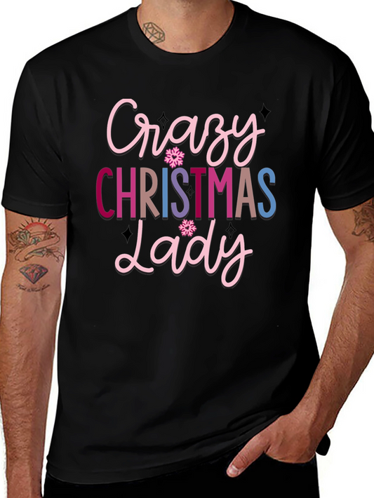Crazy Christmas Lady Graphic Tee