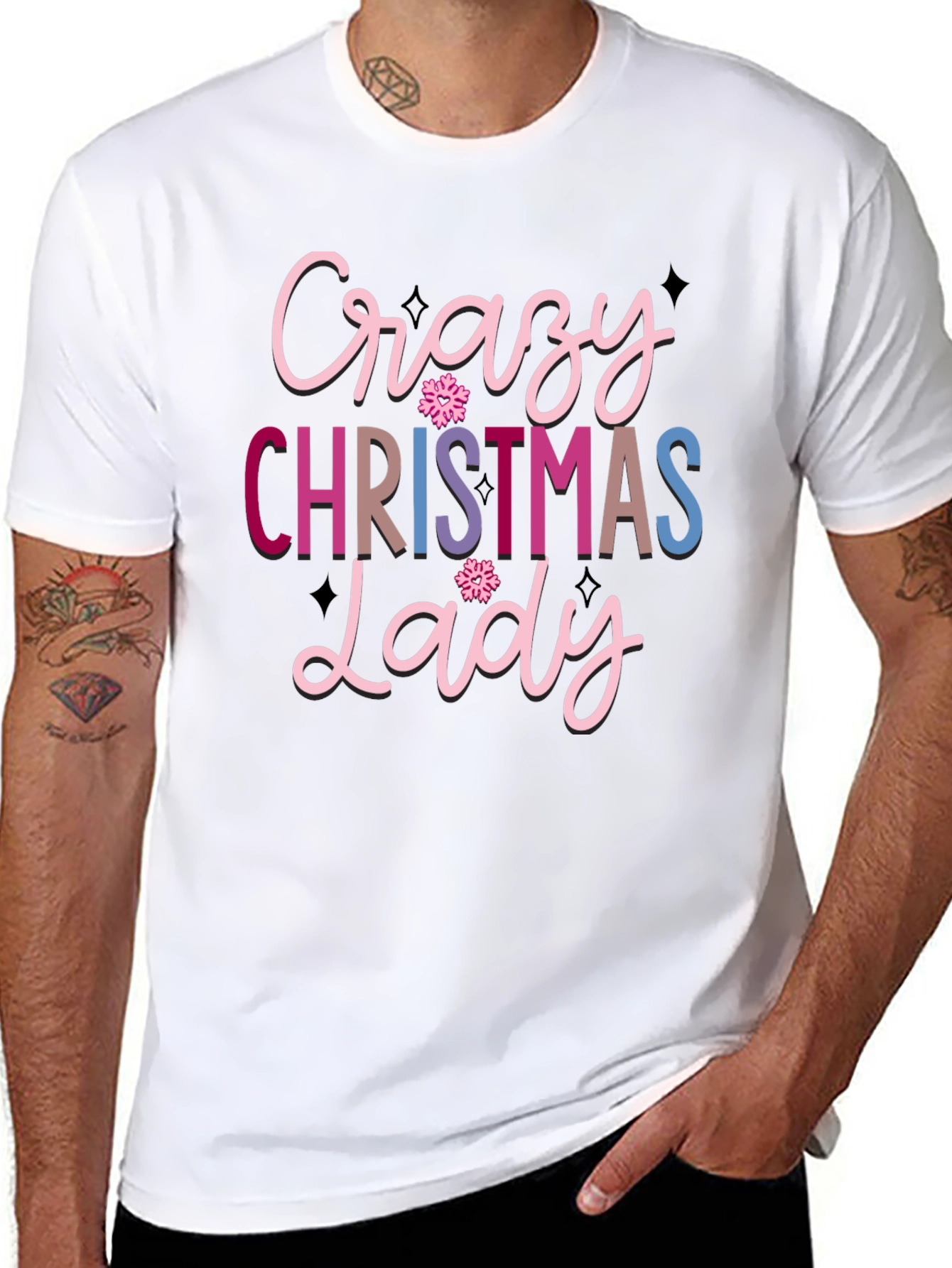 Crazy Christmas Lady Graphic Tee
