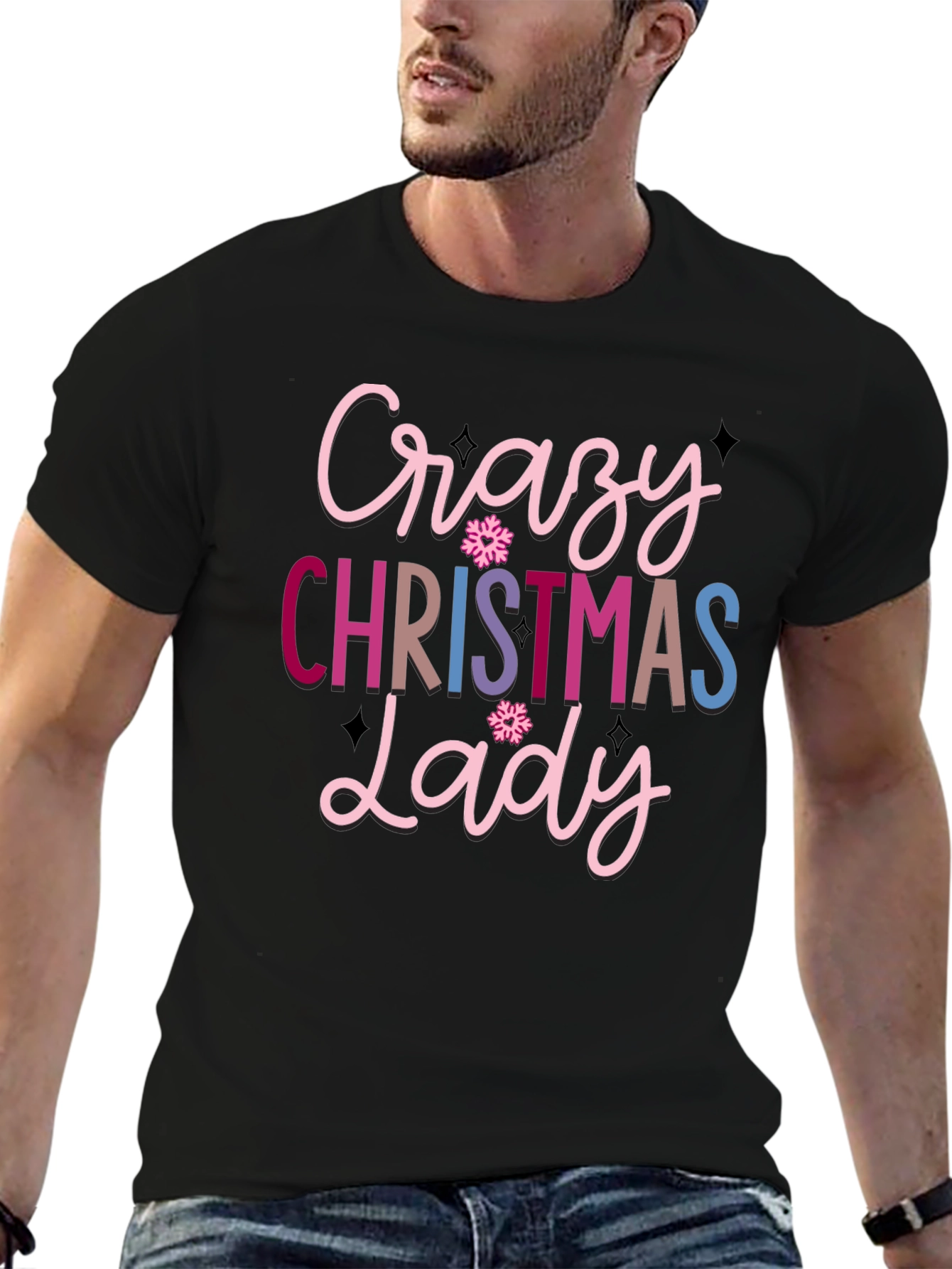 Crazy Christmas Lady Graphic Tee