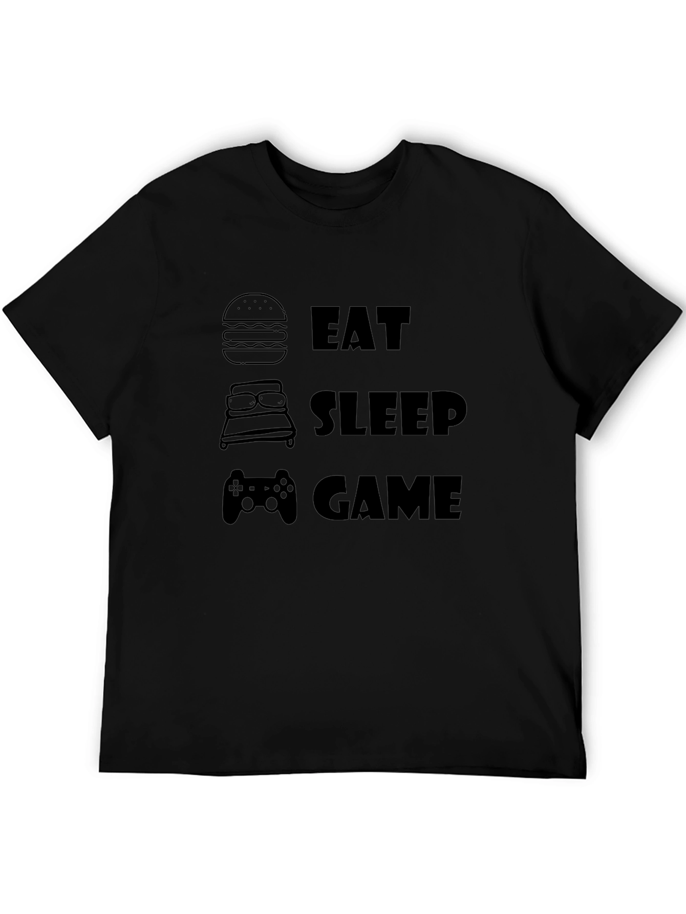 Eat Sleep Game Black Graphic Tee