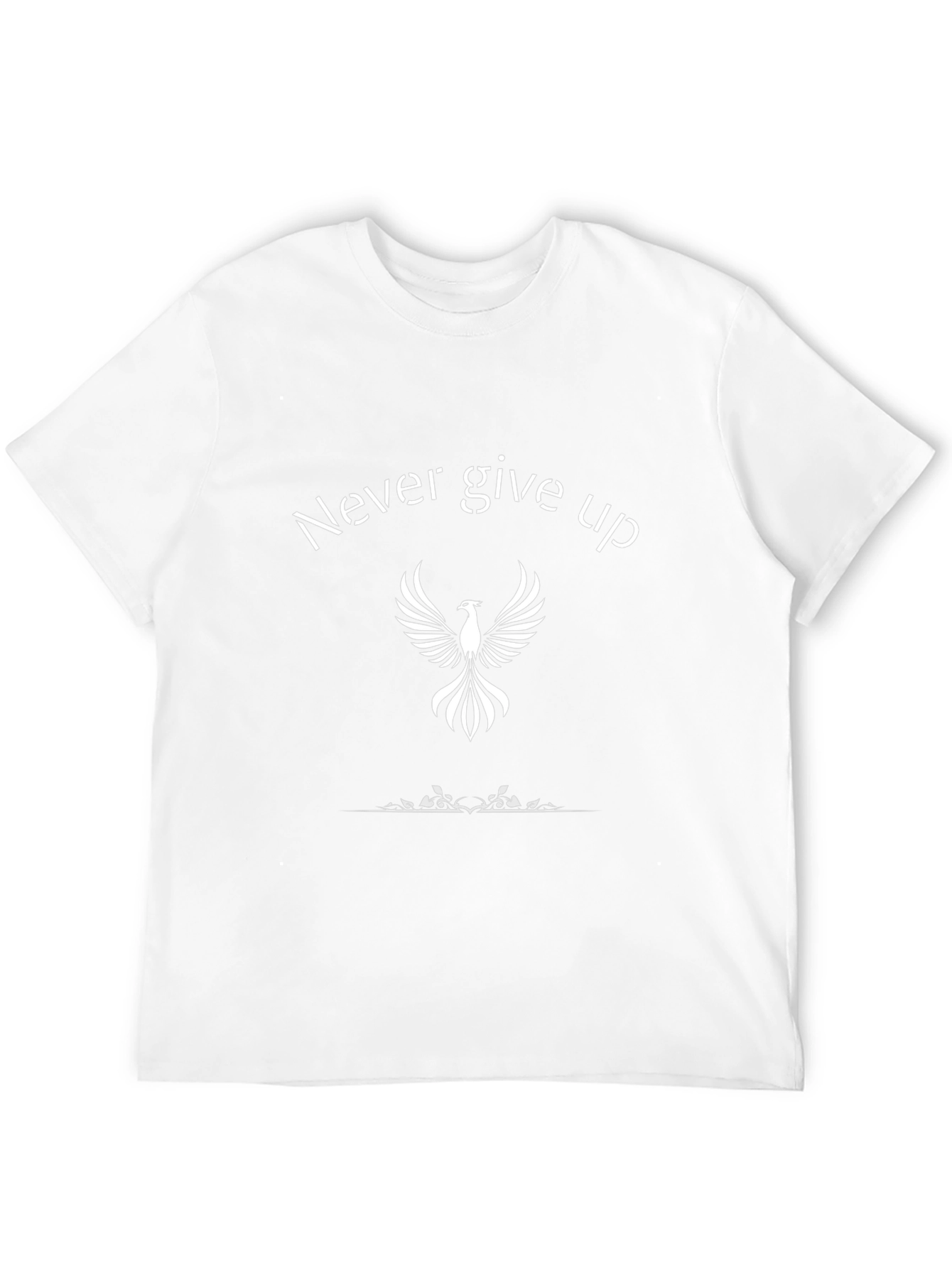 Never Give Up Black Graphic Tee