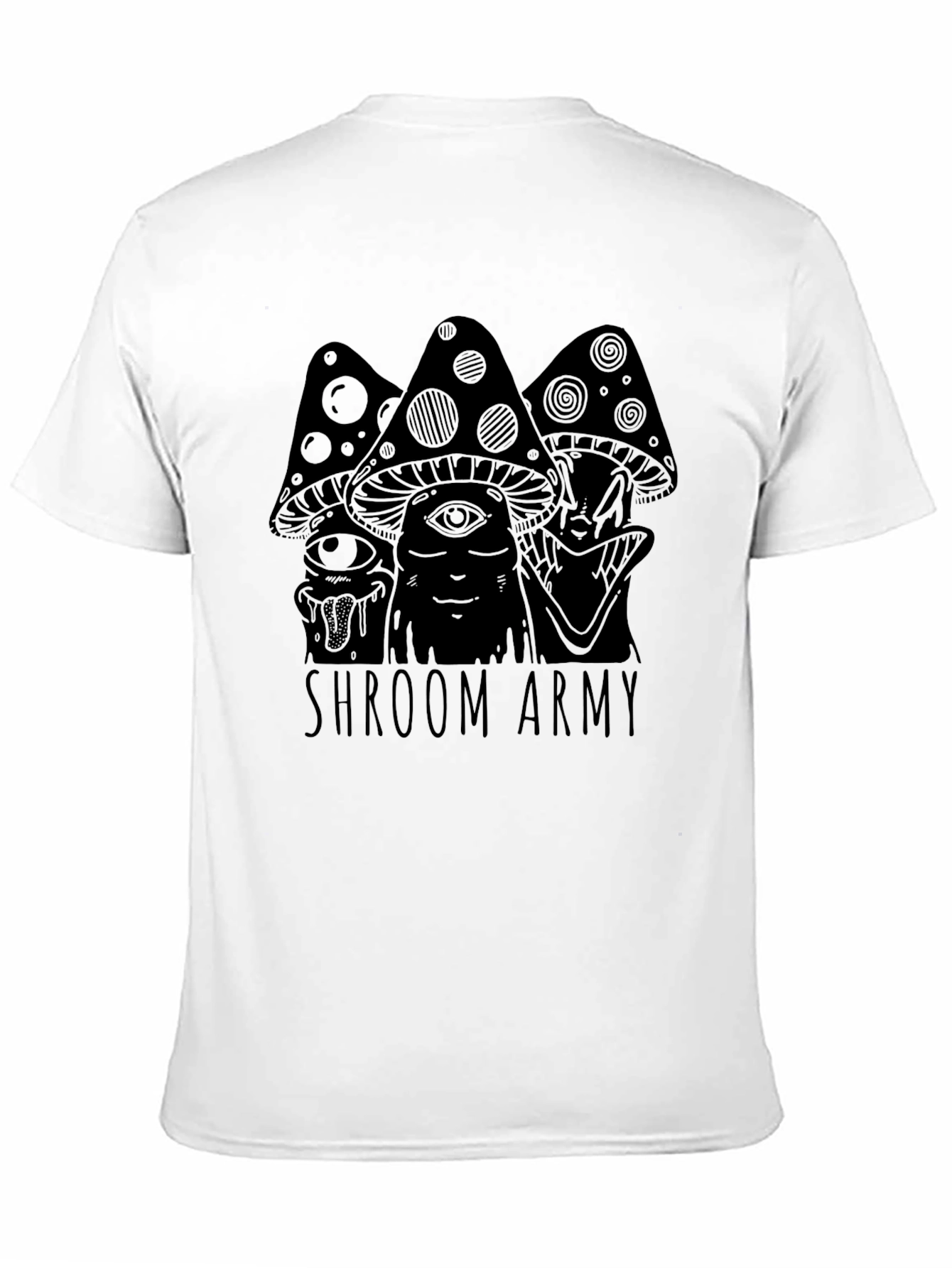 Shroom Army Graphic Tee - Black Cotton T-Shirt