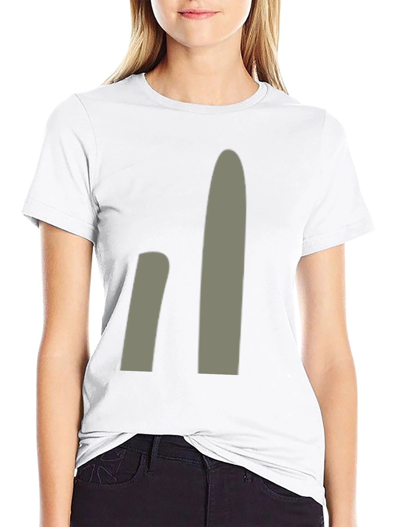 Minimalist Gray Abstract Design Black T-Shirt