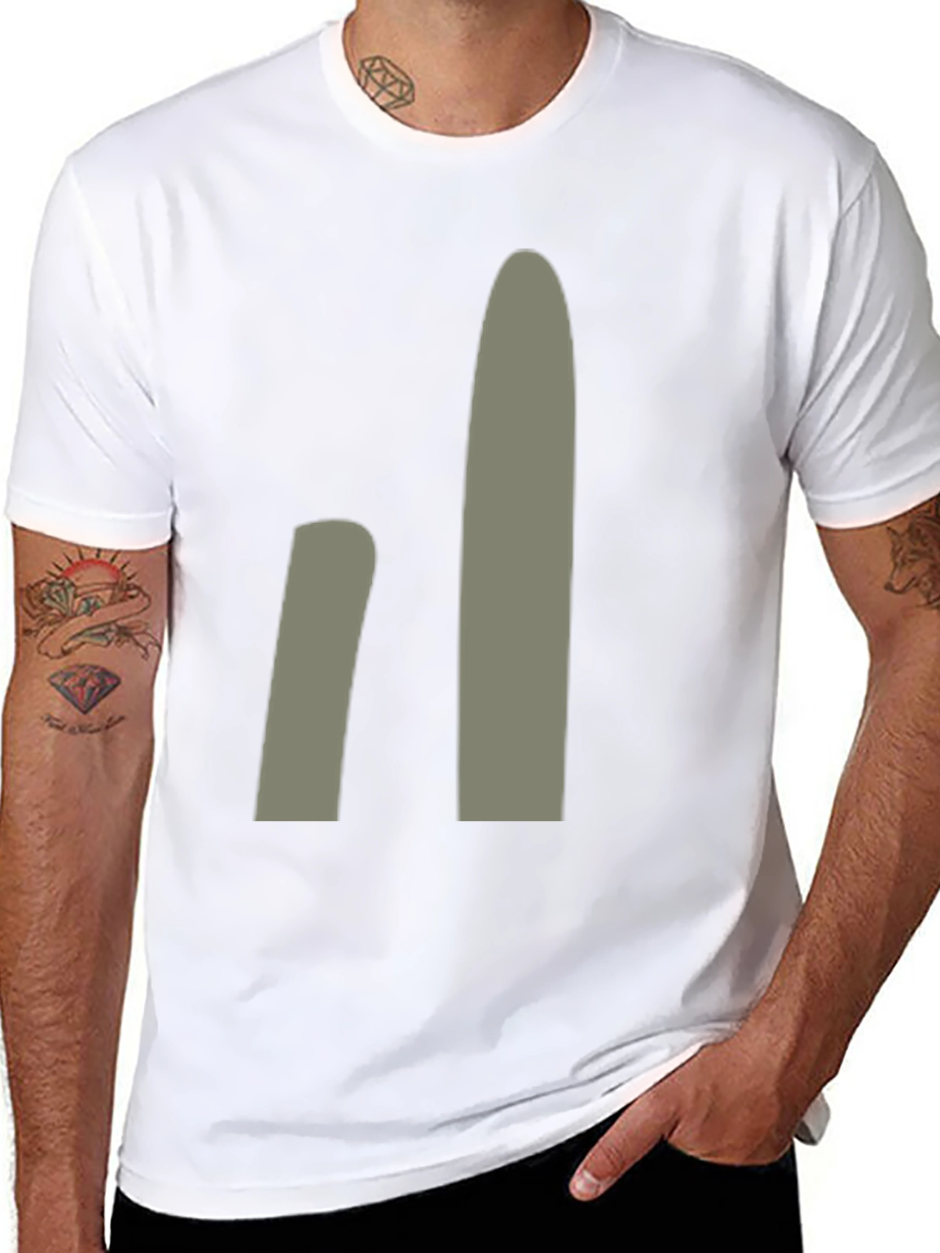 Minimalist Gray Abstract Design Black T-Shirt