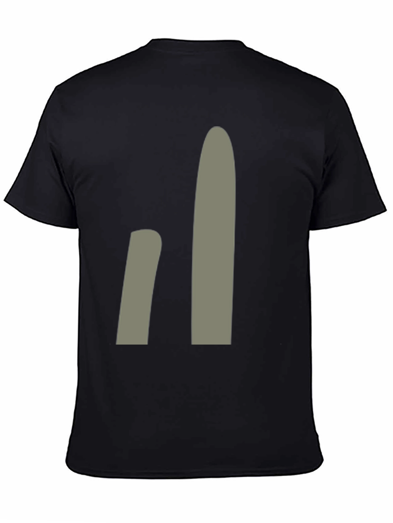 Minimalist Gray Abstract Design Black T-Shirt