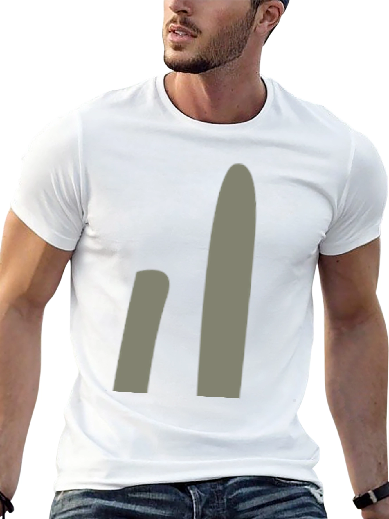 Minimalist Gray Abstract Design Black T-Shirt