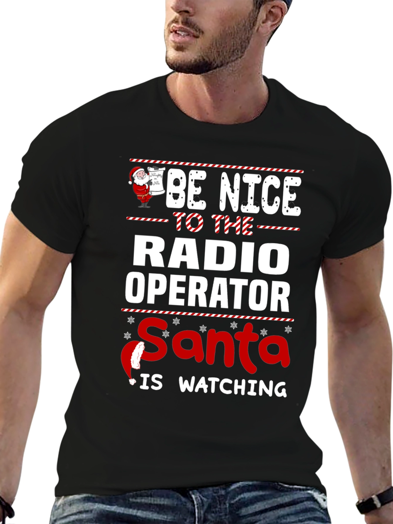 Be Nice to The Radio Operator Santa T-Shirt