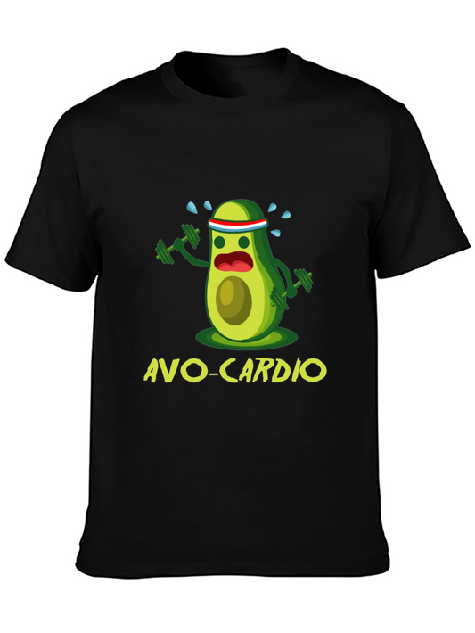 Avo-Cardio Black T-Shirt Funny Avocado Workout Tee