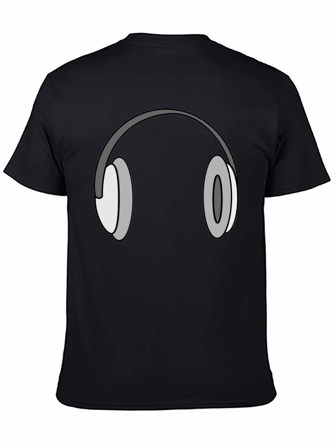 Headphone Graphic Tee - Cool Black T-Shirt