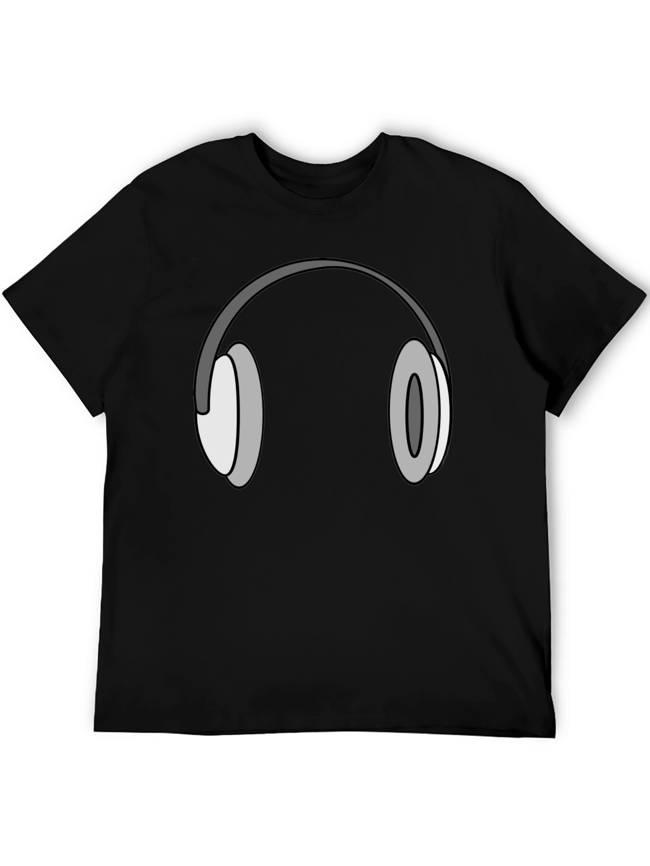 Headphone Graphic Tee - Cool Black T-Shirt