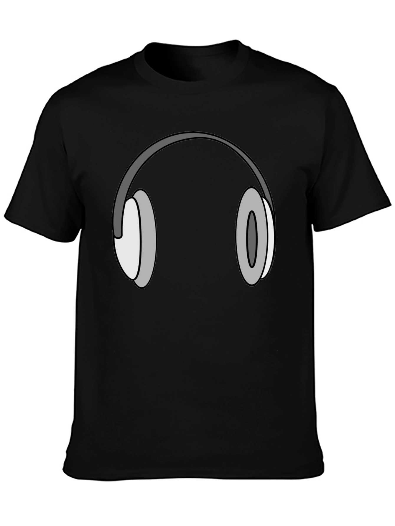 Headphone Graphic Tee - Cool Black T-Shirt