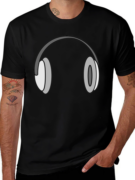Headphone Graphic Tee - Cool Black T-Shirt