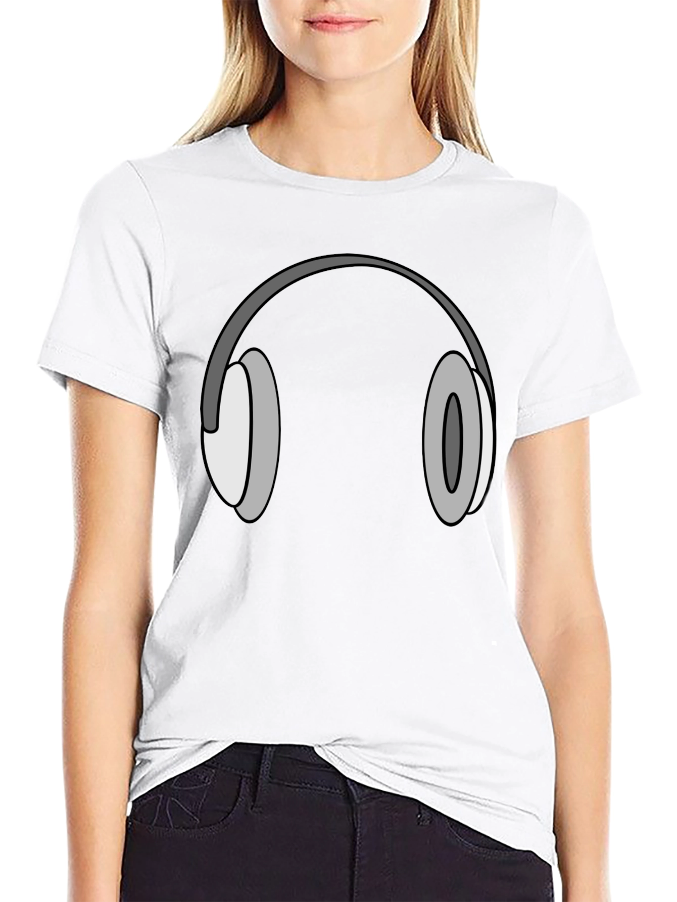 Headphone Graphic Tee - Cool Black T-Shirt