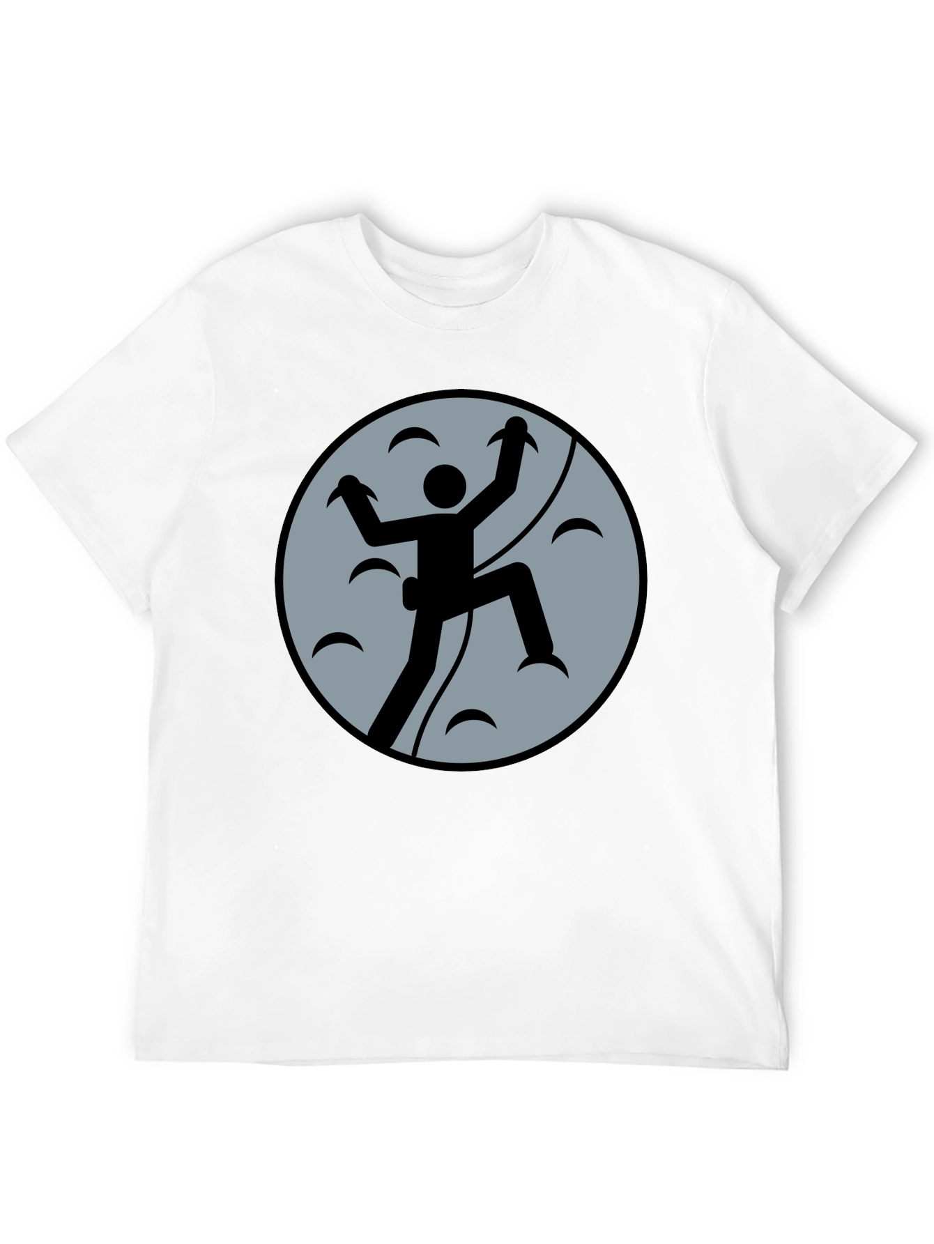 Climbing Graphic Tee - Black Cotton Shirt