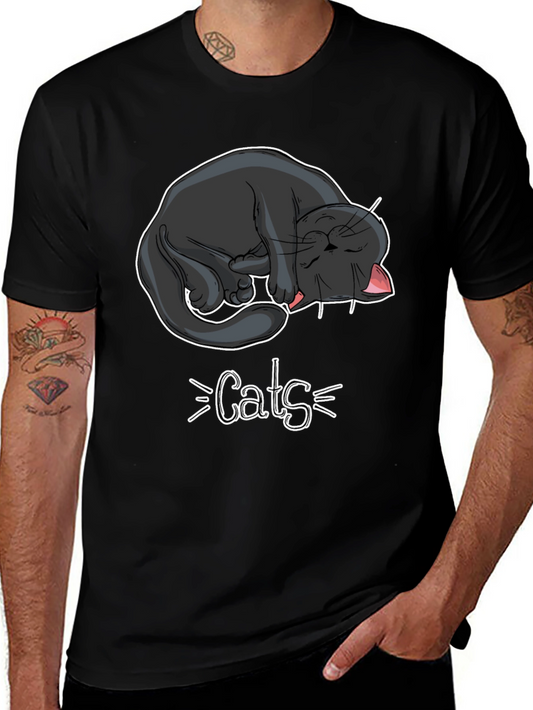 Cats Graphic Tee - Black