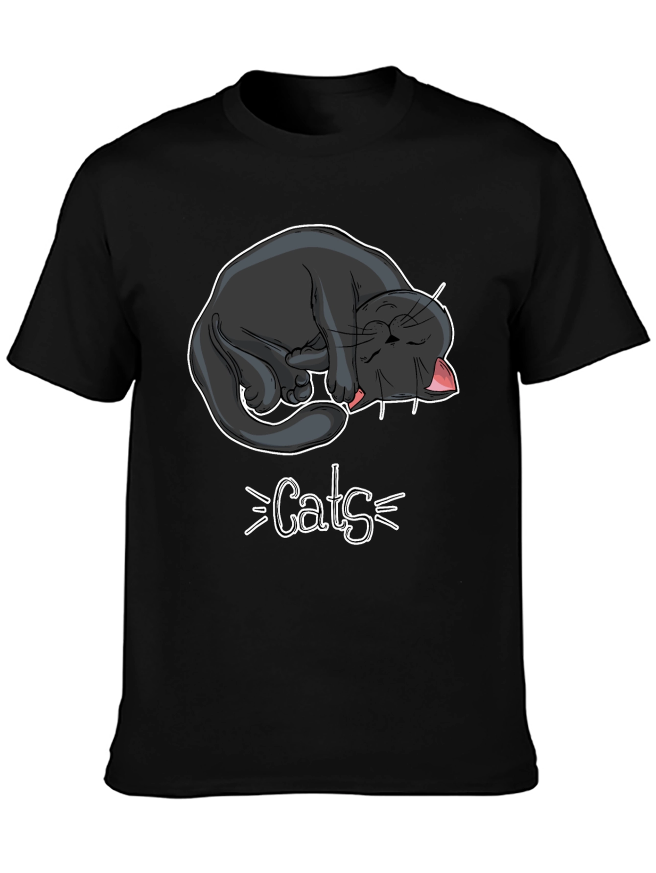 Cats Graphic Tee - Black
