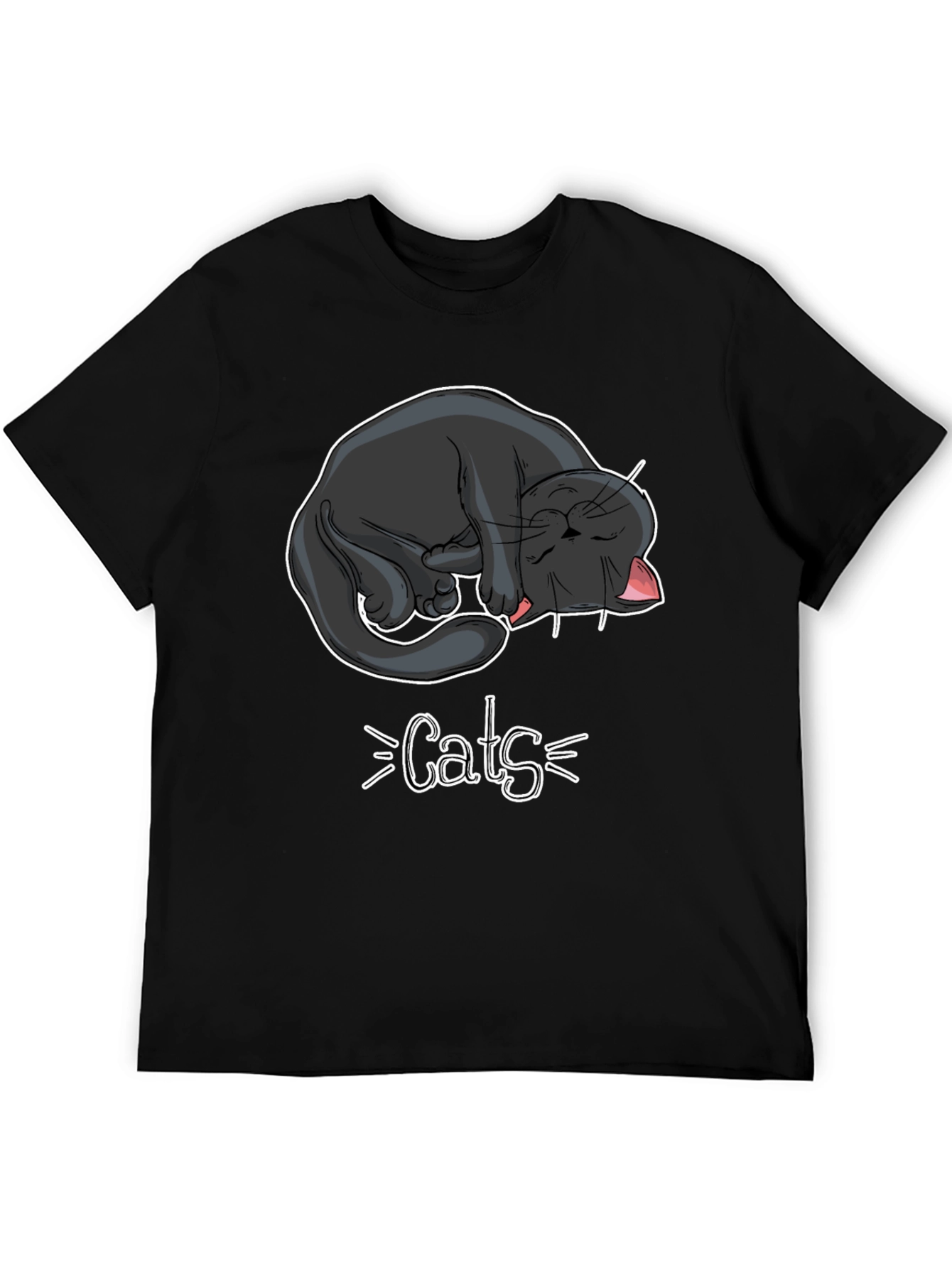 Cats Graphic Tee - Black