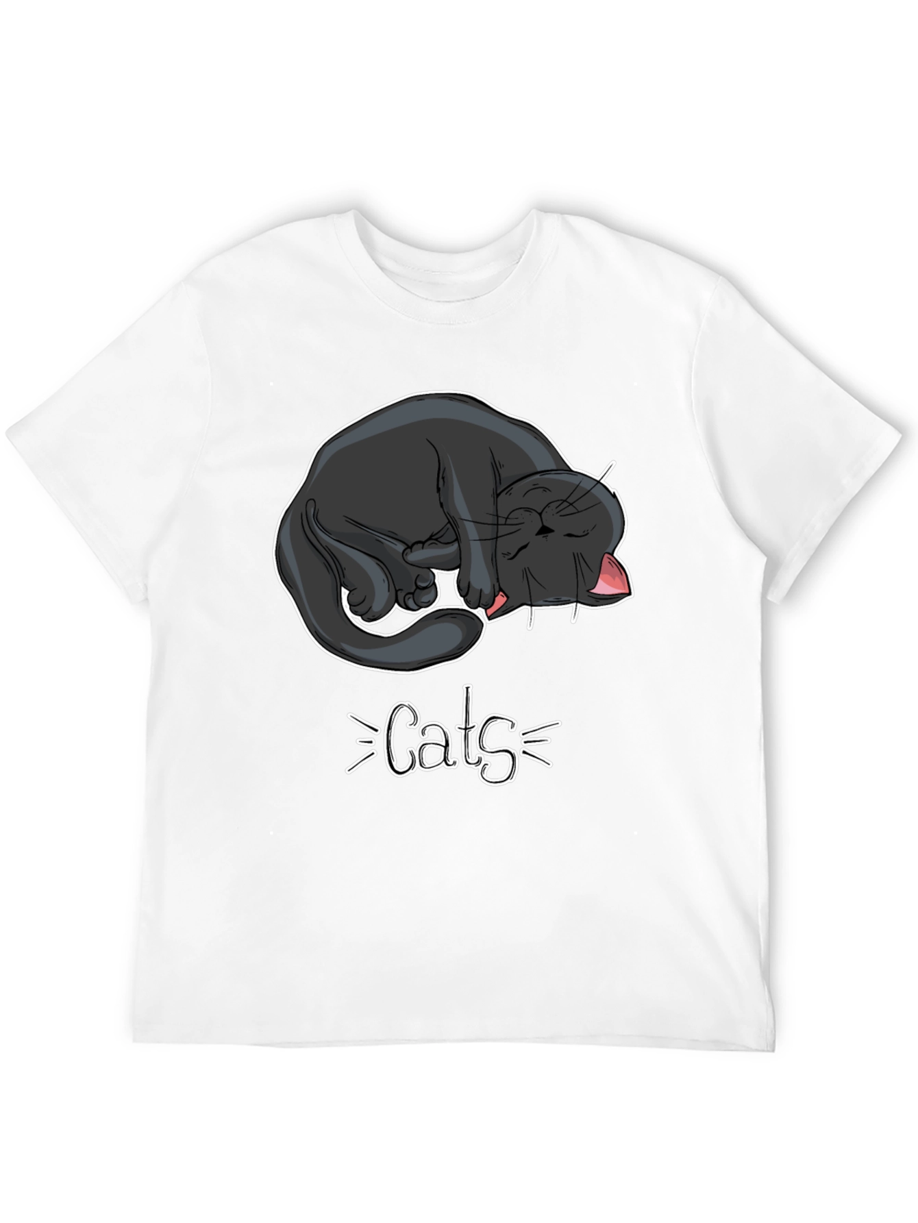 Cats Graphic Tee - Black