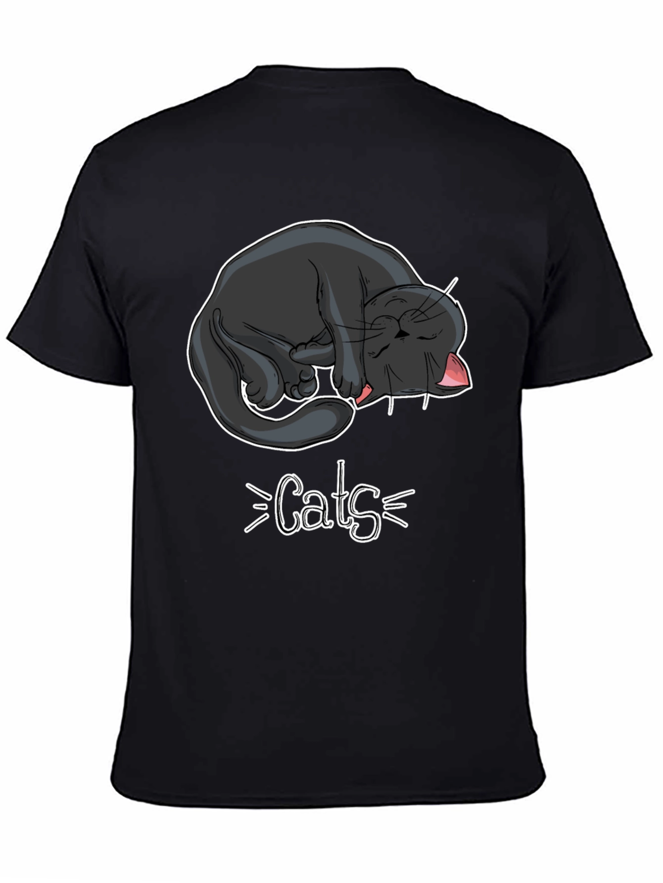 Cats Graphic Tee - Black