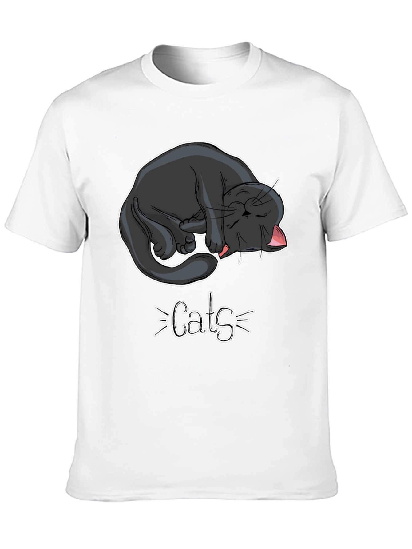 Cats Graphic Tee - Black