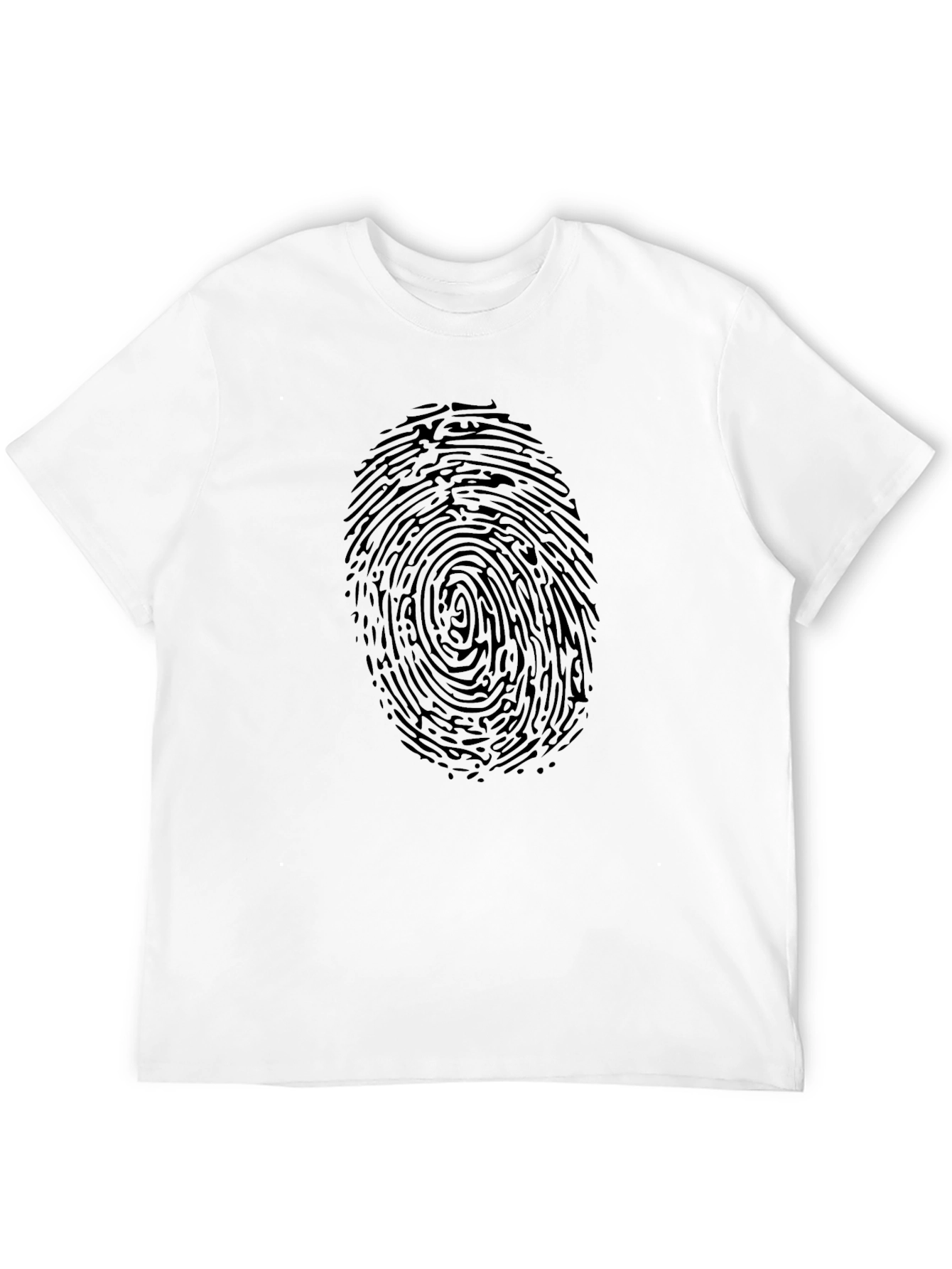 Fingerprint Graphic Black Crew Neck Tee