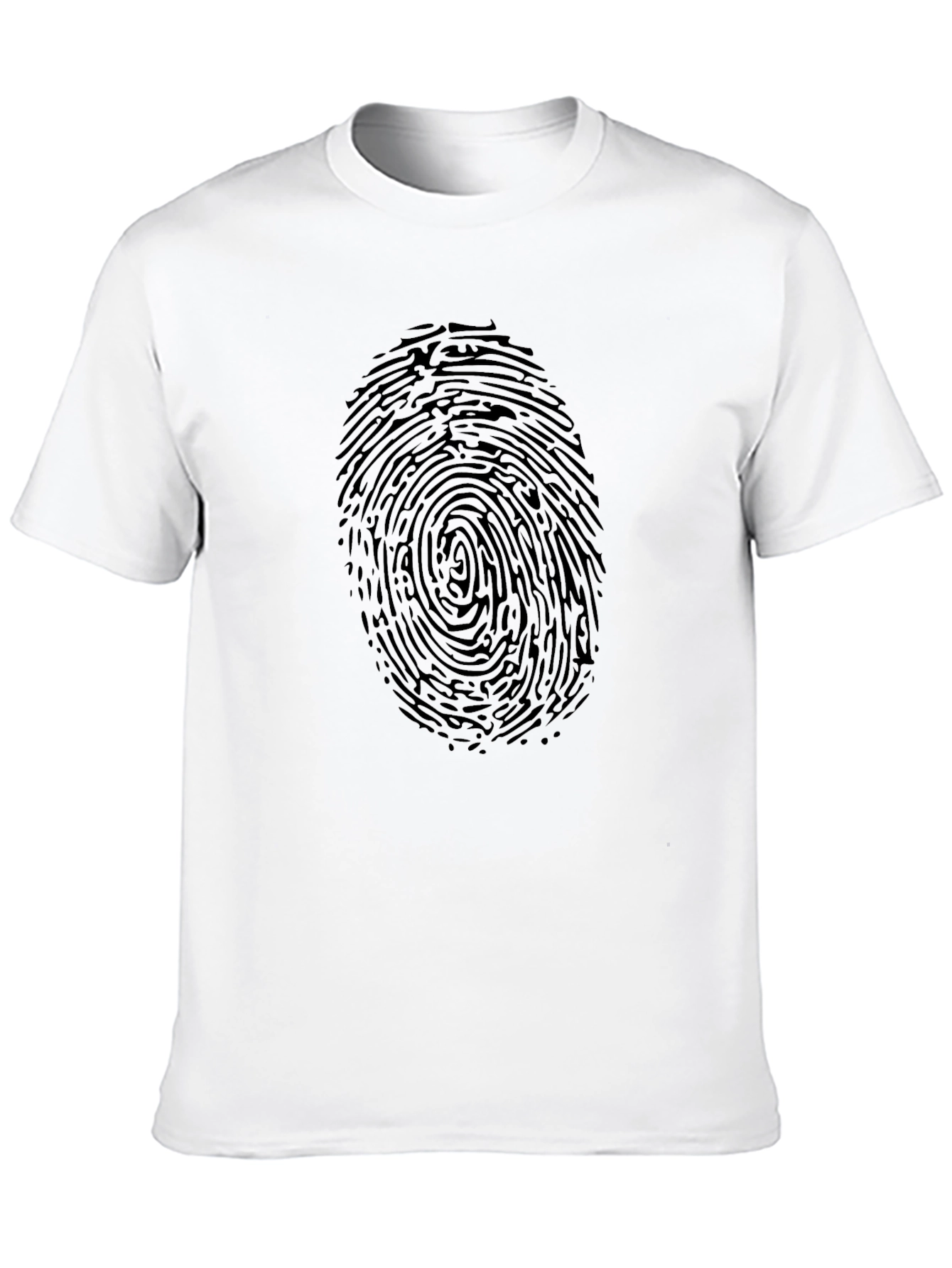Fingerprint Graphic Black Crew Neck Tee