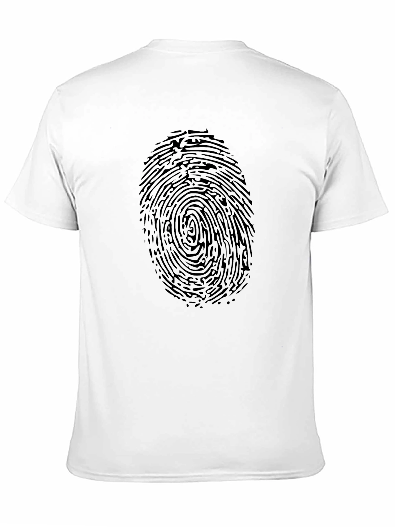 Fingerprint Graphic Black Crew Neck Tee