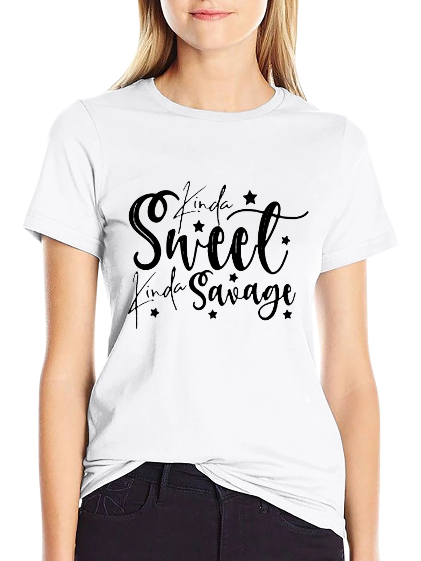 Kinda Sweet Kinda Savage Black Graphic Tee