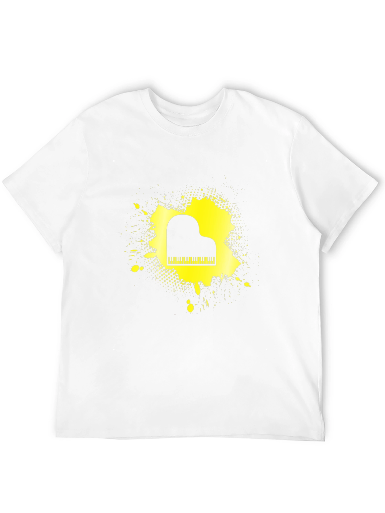 Piano Splash Mens Black Graphic Tee