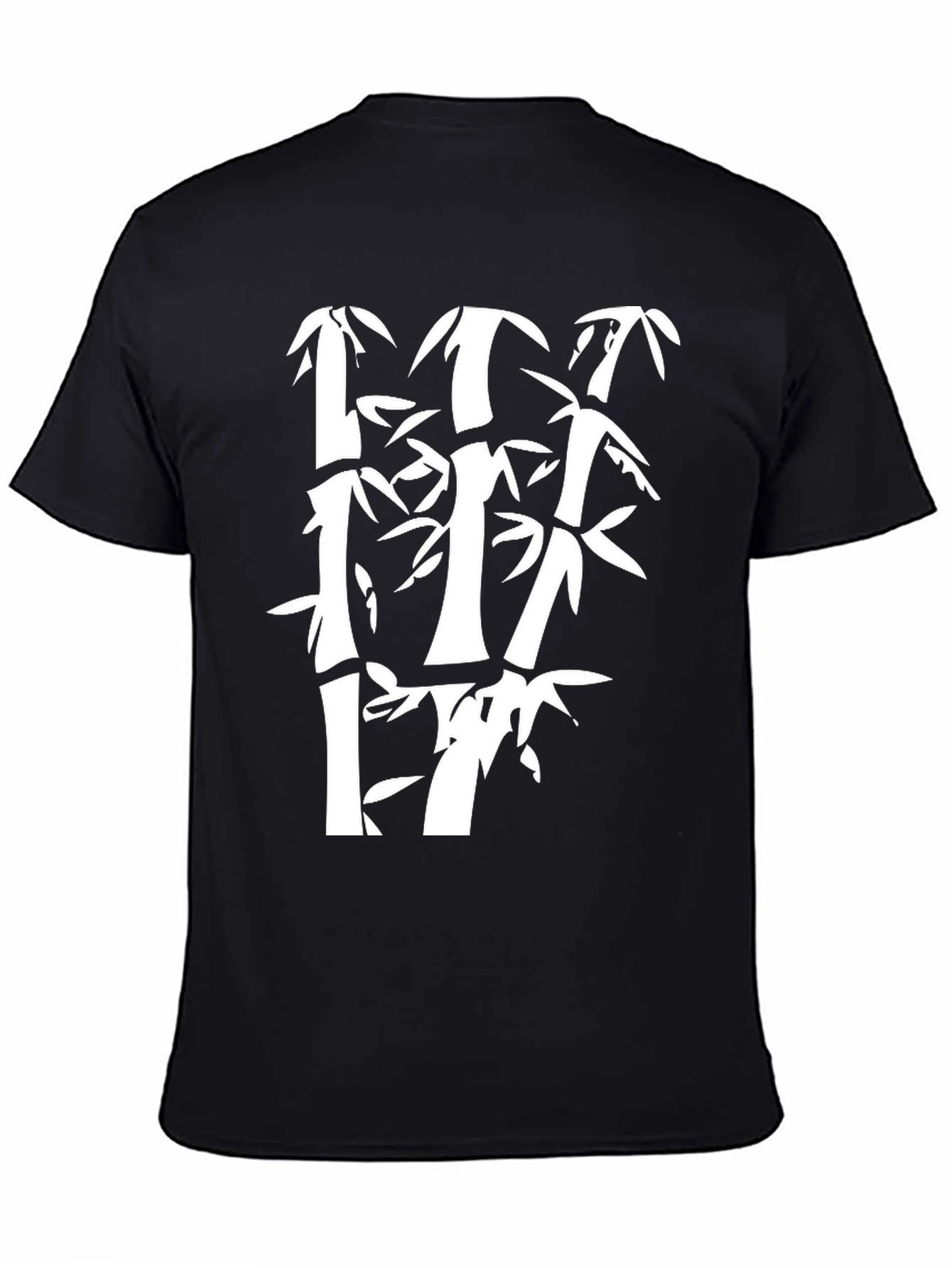 Bamboo Graphic Print Mens Black T-Shirt