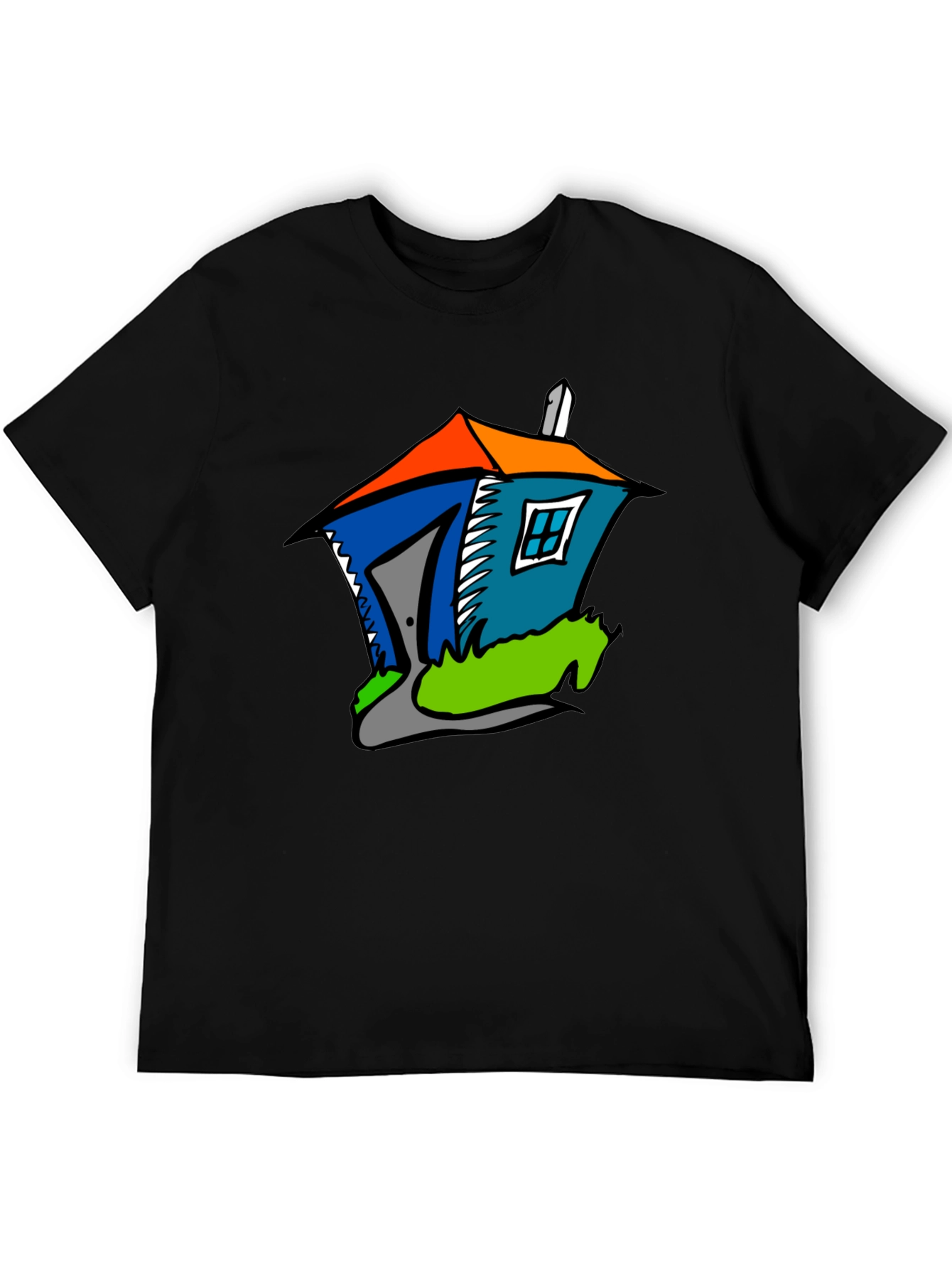 Cartoon House Graphic Tee - Stylish Comfort