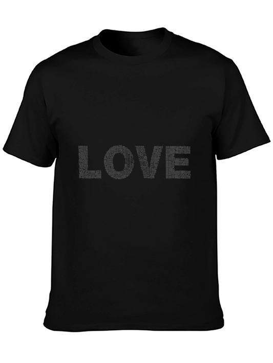 LOVE Text Art Graphic Tee - Unisex Black T-Shirt